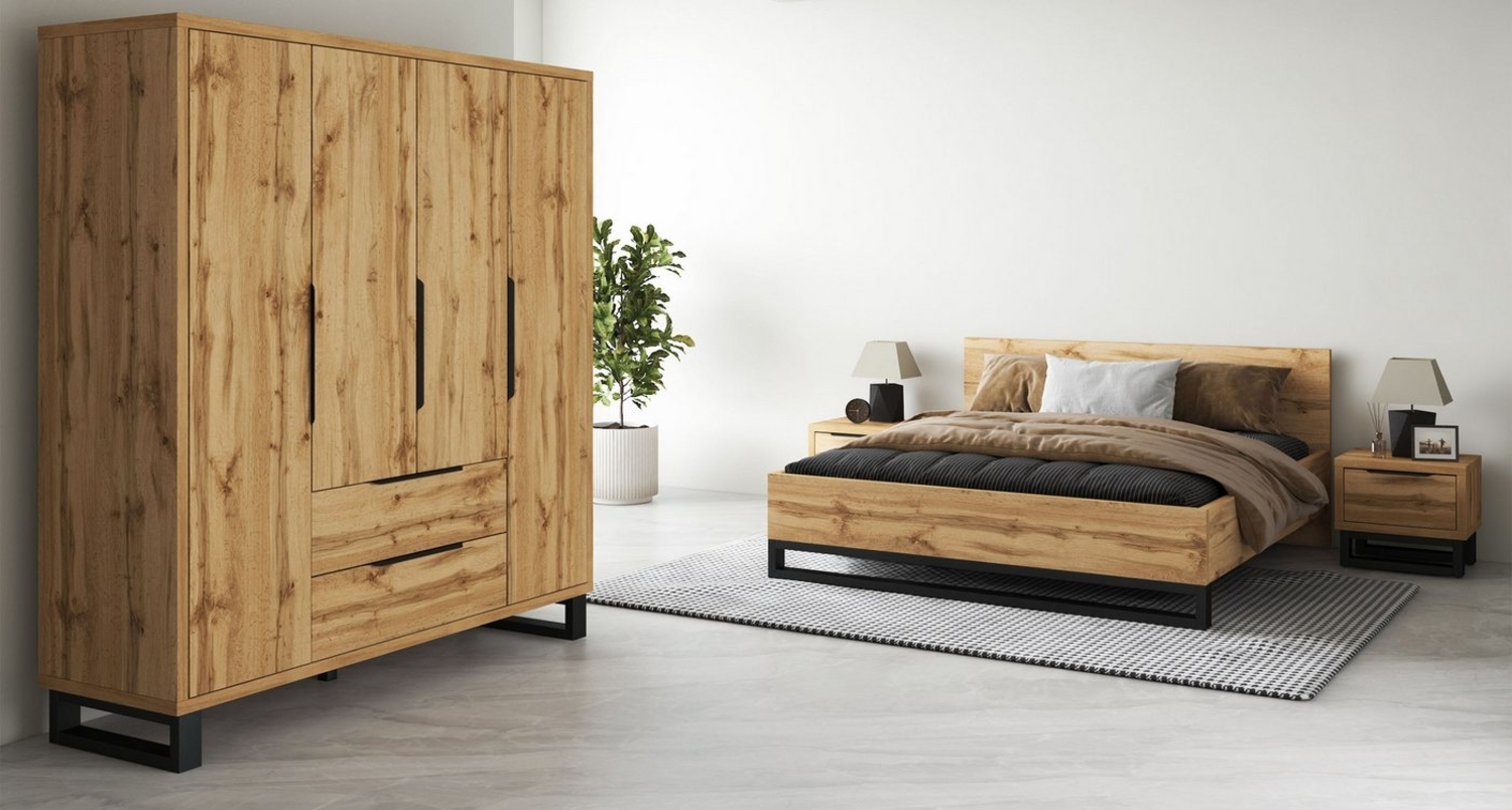 Home affaire Schlafzimmer-Set Bronne,Komplettschlafzimmer (Set,4-St), Schlafzimmer-Set, Schrank 191cm breit, 2xNachtische, Bett180/200cm Bild 1