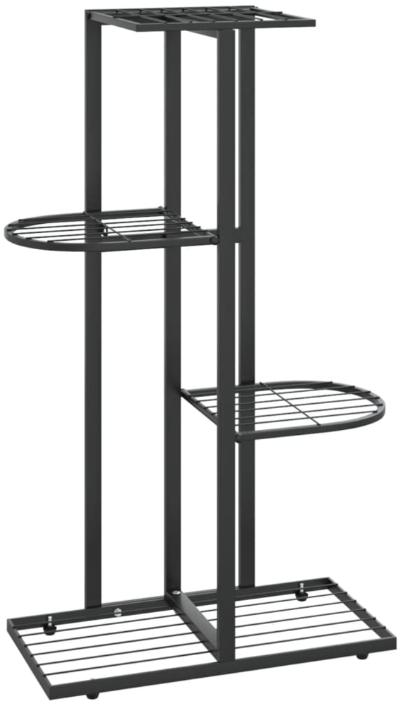 vidaXL Blumenständer 4-Etagen 43x22x76 cm Schwarz Metall 336108 Bild 1
