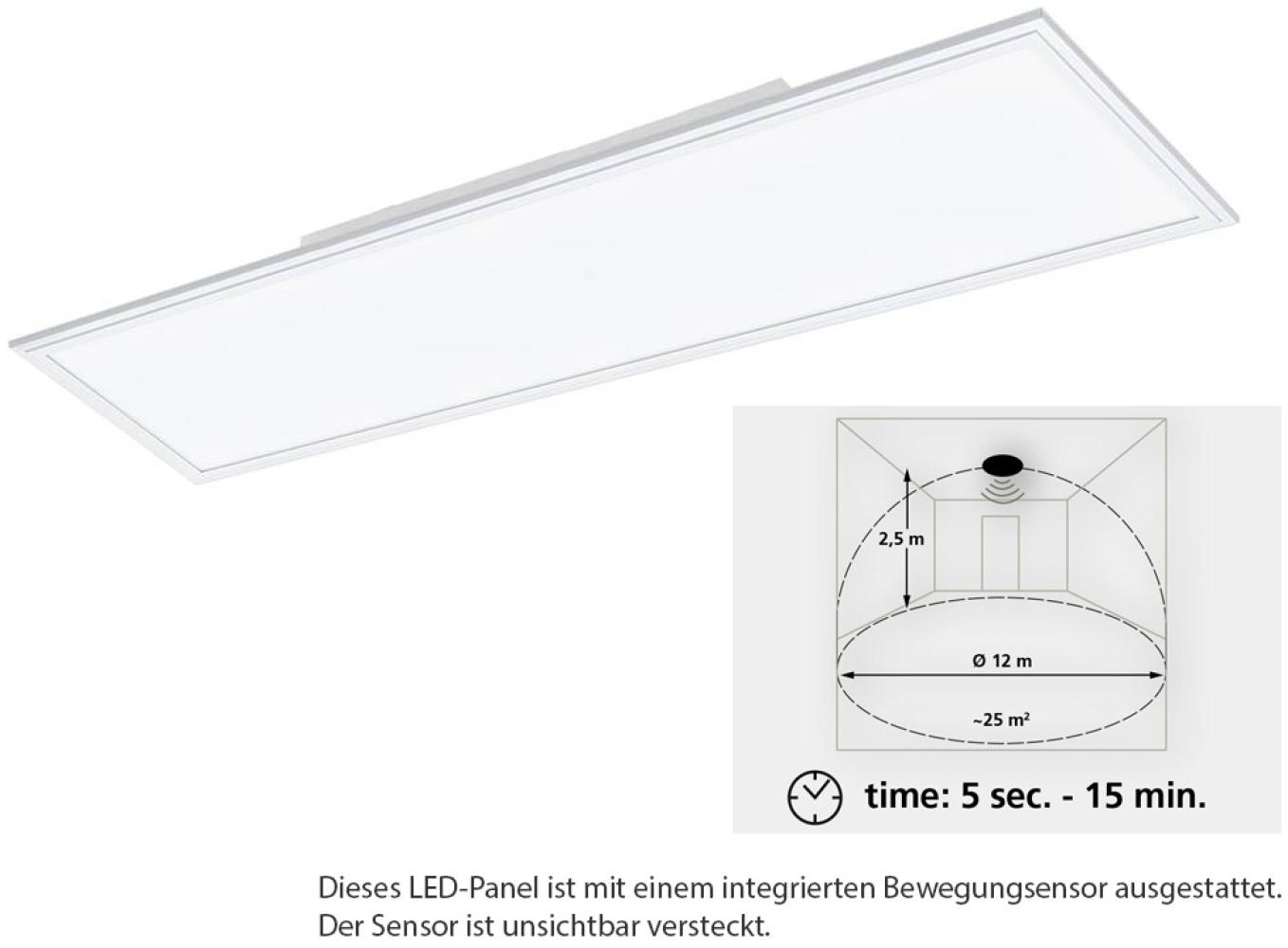 Eglo 98419 LED Deckenleuchte SALOBRENA-M weiß L:119,5cm B:29,5cm H:5cm mit Bewegungssensor und Schweberahmen Bild 1