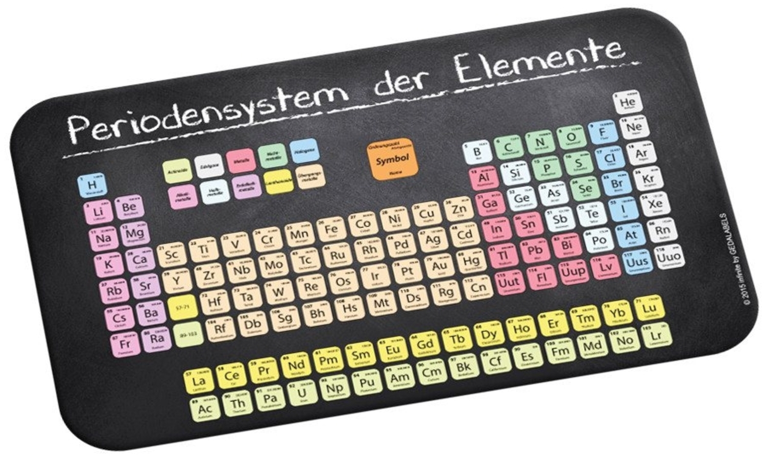 Geda Labels GmbH Frühstücksbrett Periodensystem, Melamin, (1-St), schwarz, 23,5x14,5x0,3cm, spülmaschinengeeignet Bild 1