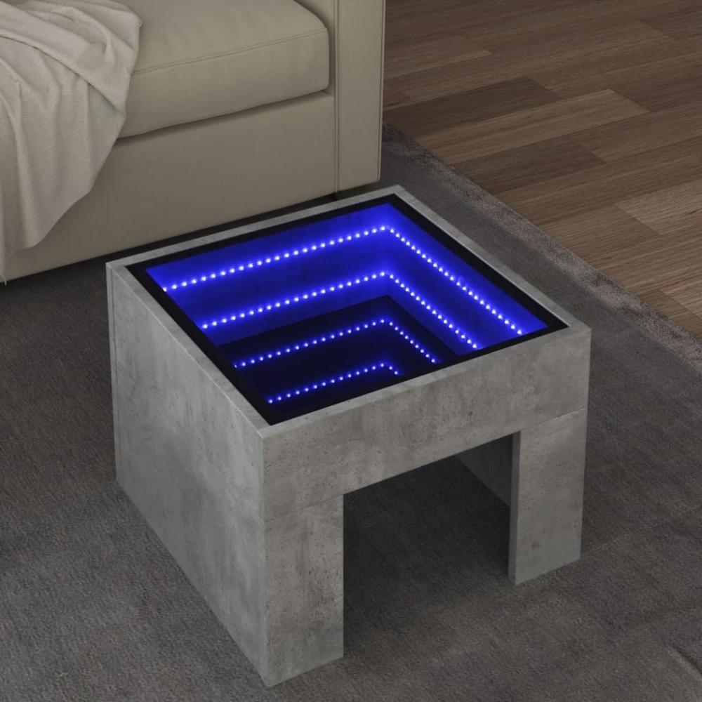 vidaXL Couchtisch mit Infinity-LED Betongrau 40x40x30 cm 847598 Bild 1