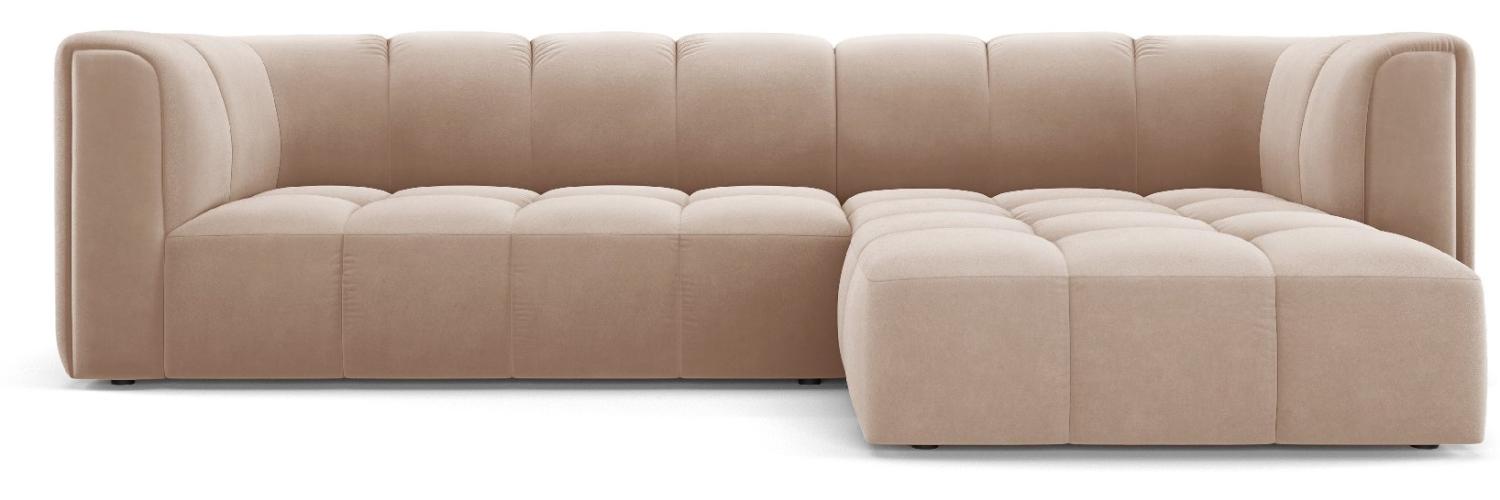 Micadoni Modulares Ecksofa Serena 3-Sitzer Rechts Samtstoff Beige Bild 1