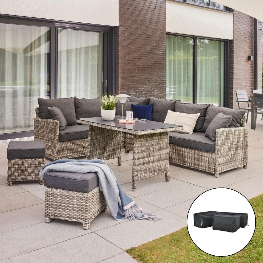 HOME DELUXE Rattan Sitzgruppe BAHIA - mit Abdeckung Bild 1