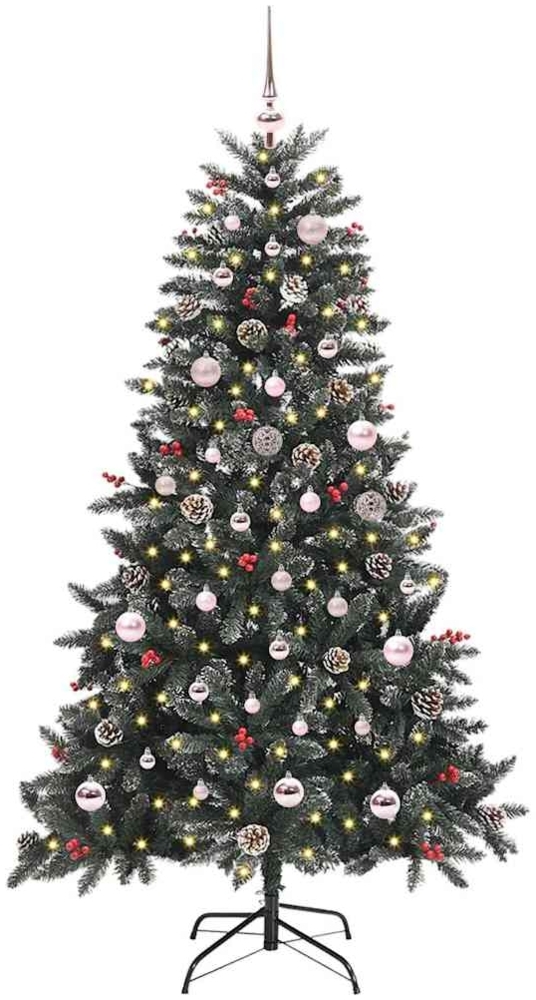 vidaXL Künstlicher Weihnachtsbaum Grün 150 cm PVC, Plastik und Stahl 3395870 Bild 1