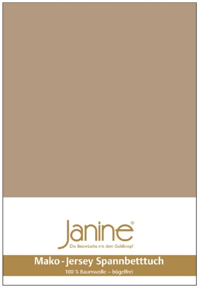 Janine Mako Jersey Spannbetttuch Bettlaken 180 - 200 x 200 cm OVP 5007 37 nougat Bild 1