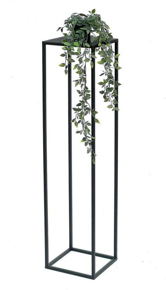 DanDiBo Blumenhocker Metall Schwarz Eckig 100 cm Blumenständer Beistelltisch 96351 Blumensäule Modern Pflanzenständer Pflanzenhocker Bild 1