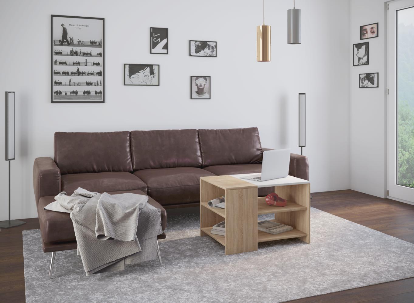 nonjoo Couchtisch CT Mila 70 Sonoma Eiche/Weiß Bild 1