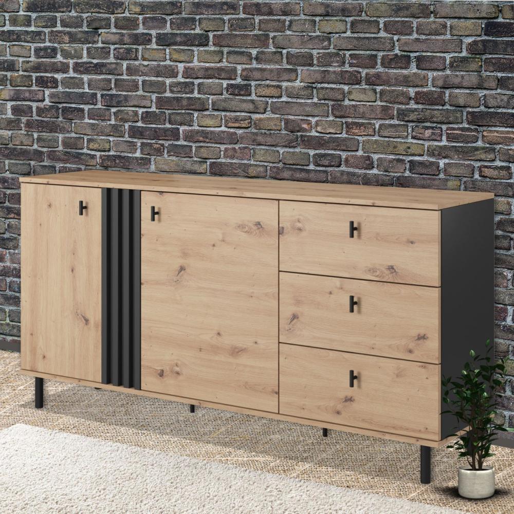 Sideboard Maidstone Kommode 165x40x82cm sand grange eiche Bild 1