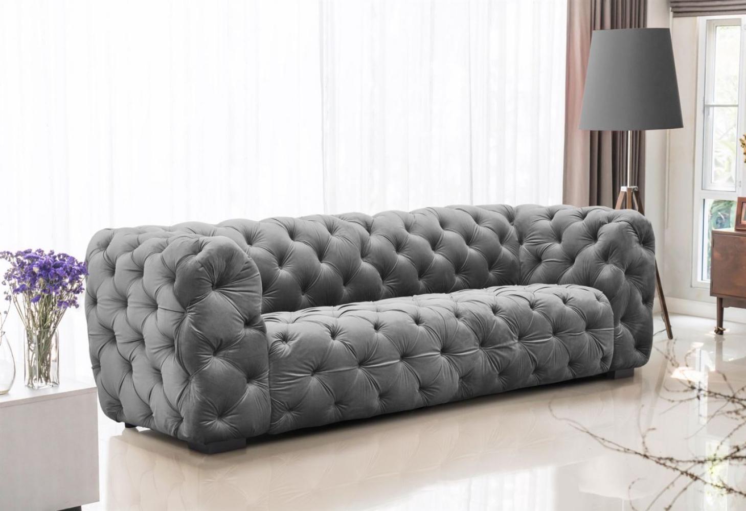 Sofa Designersofa NATALIE 3-Sitzer in Stoff Riviera Steel Bild 1