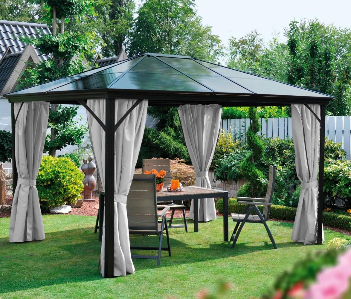 Leco XL Alu Garten Pavillon 3x3,65 Hardtop Set Profi Partyzelt inkl. Seitenteile Bild 1