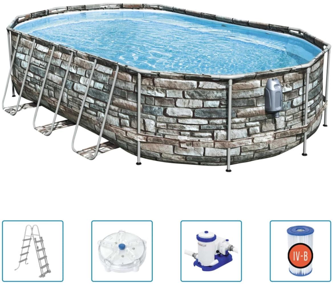 Bestway Pool-Set Power Steel Comfort Jet Series Oval 610x366x122 cm 92855 Bild 1