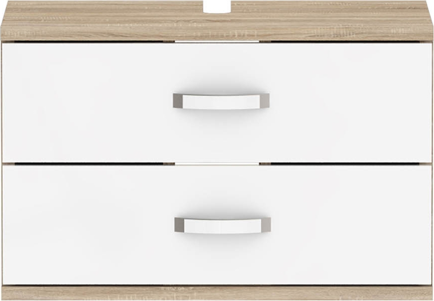 FORTE Ducato Waschbeckenschrank, Holzwerkstoff, Beige/Weiß, 90 x 57,2 x 46,7 cm Bild 1
