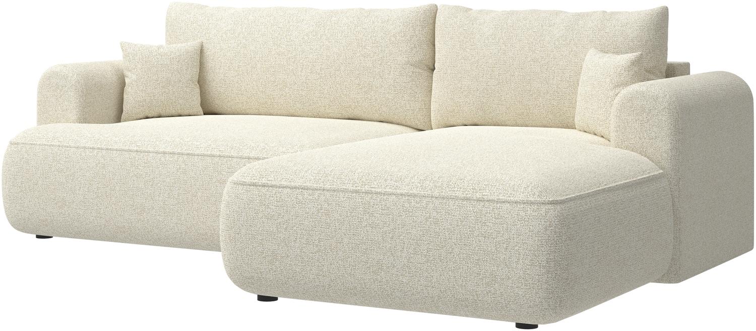 Selsey 'Ovo' Ecksofa in L-Form mit Schlaffunktion, hellbeige, rechtsseitig, 93 x 260 x 165 cm Bild 1