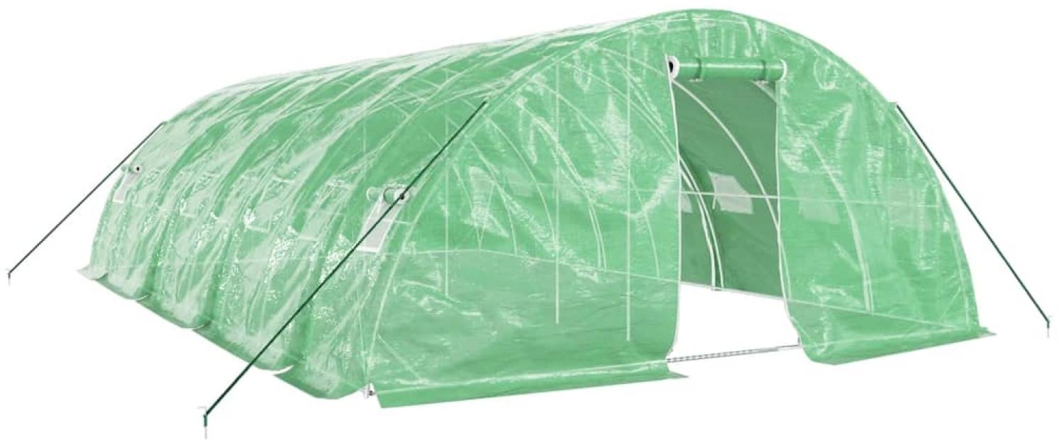 vidaXL Gewächshaus mit Stahlrahmen Grün 40 m² 8x5x2,3 m 3188085 Bild 1