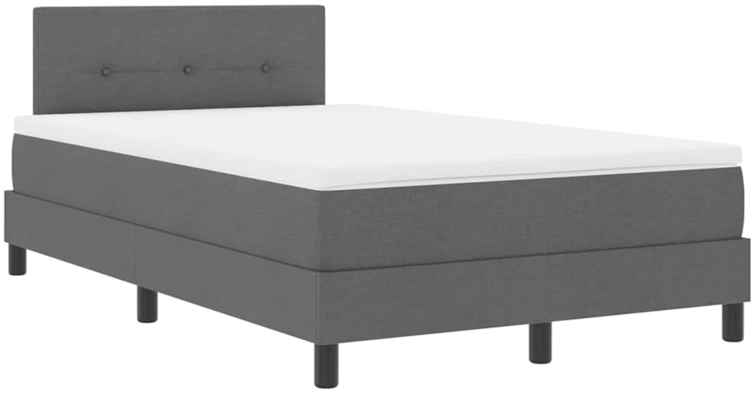 vidaXL Boxspringbett mit Matratze Dunkelgrau 120 x 200 cm Stoff 3342199 Bild 1