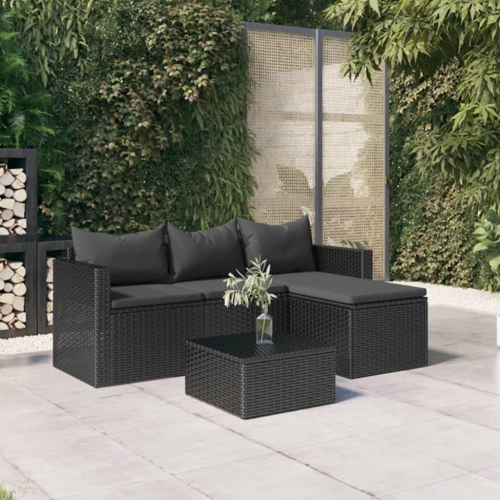 vidaXL Garten-Lounge-Set Schwarz Poly Rattan 362330 Bild 1