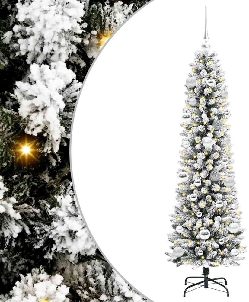 vidaXL Künstlicher Weihnachtsbaum mit 150 LEDs mit Ständer Weiß 150 cm 3396098 Bild 1