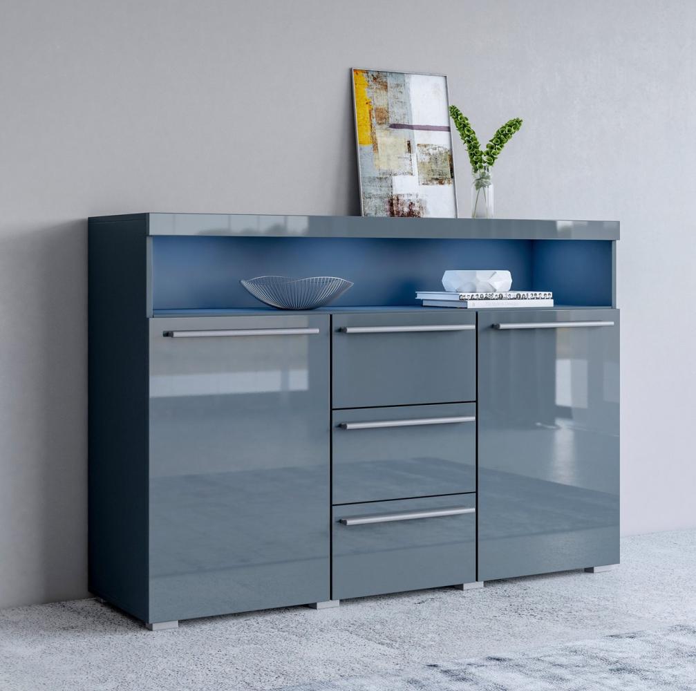 INOSIGN Sideboard India,Breite 132cm stilvolle Anrichte mit 2Türen, 3 Schubladen, Kommode viel Stauraum, Einlegeböden verstellbar,ohne Beleuchtung Bild 1