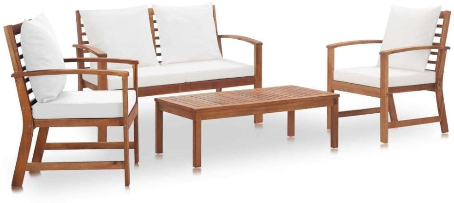 vidaXL 4-tlg. Garten-Lounge-Set mit Auflagen Massivholz Akazie 47283 Bild 1