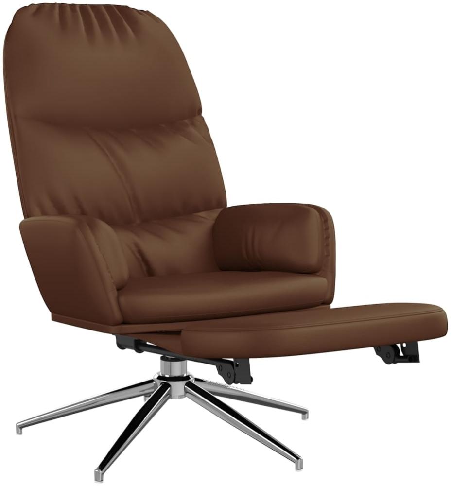 Relaxsessel mit Fußstütze Glänzend Braun Kunstleder Bild 1