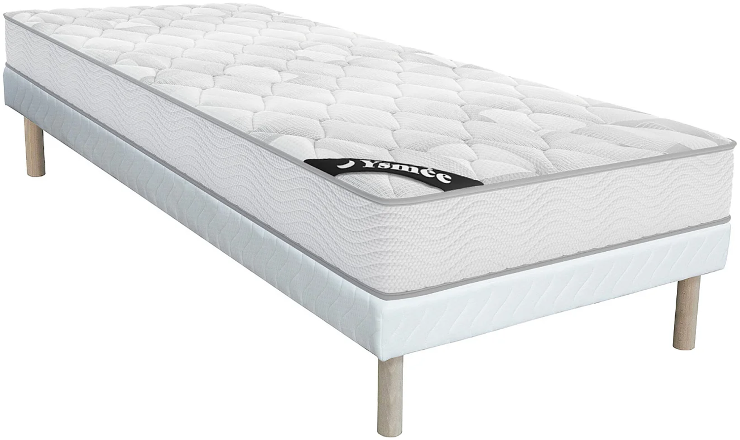 Vente-unique - Taschenfederkernmatratze-Bettgestell-Set - 90 x 190 cm - Stärke 20 cm - SONGE von YSMÉE Bild 1