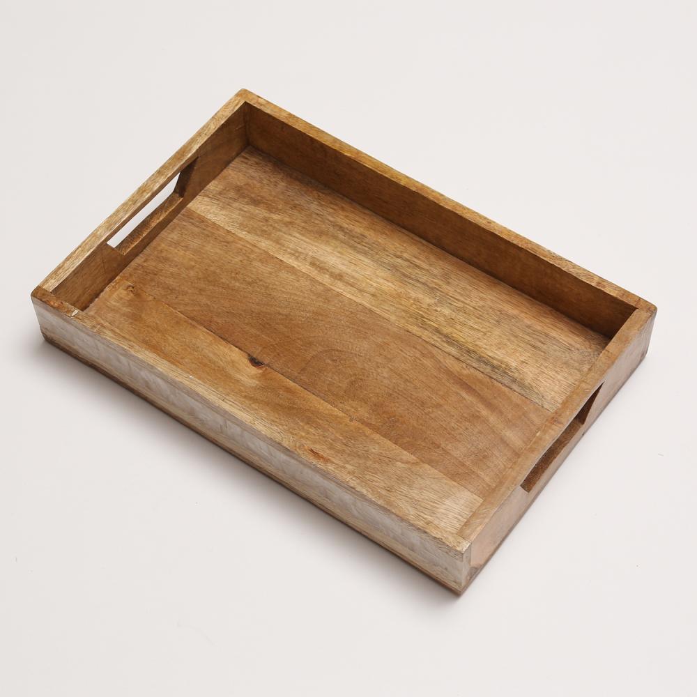 Tablett - Dekotablett - Mangoholz - L: 37,5cm - B: 25cm - natur Bild 1