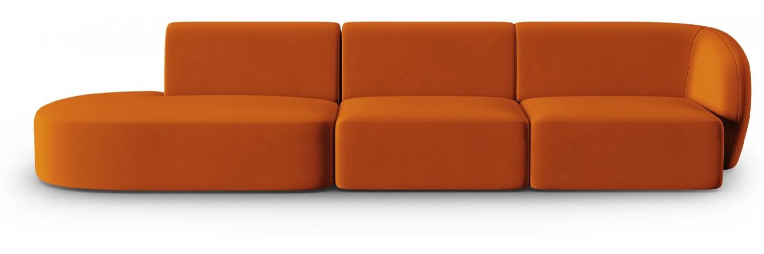 Micadoni Modulares Sofa Shane 4-Sitzer Links Samtstoff Terrakotta Bild 1