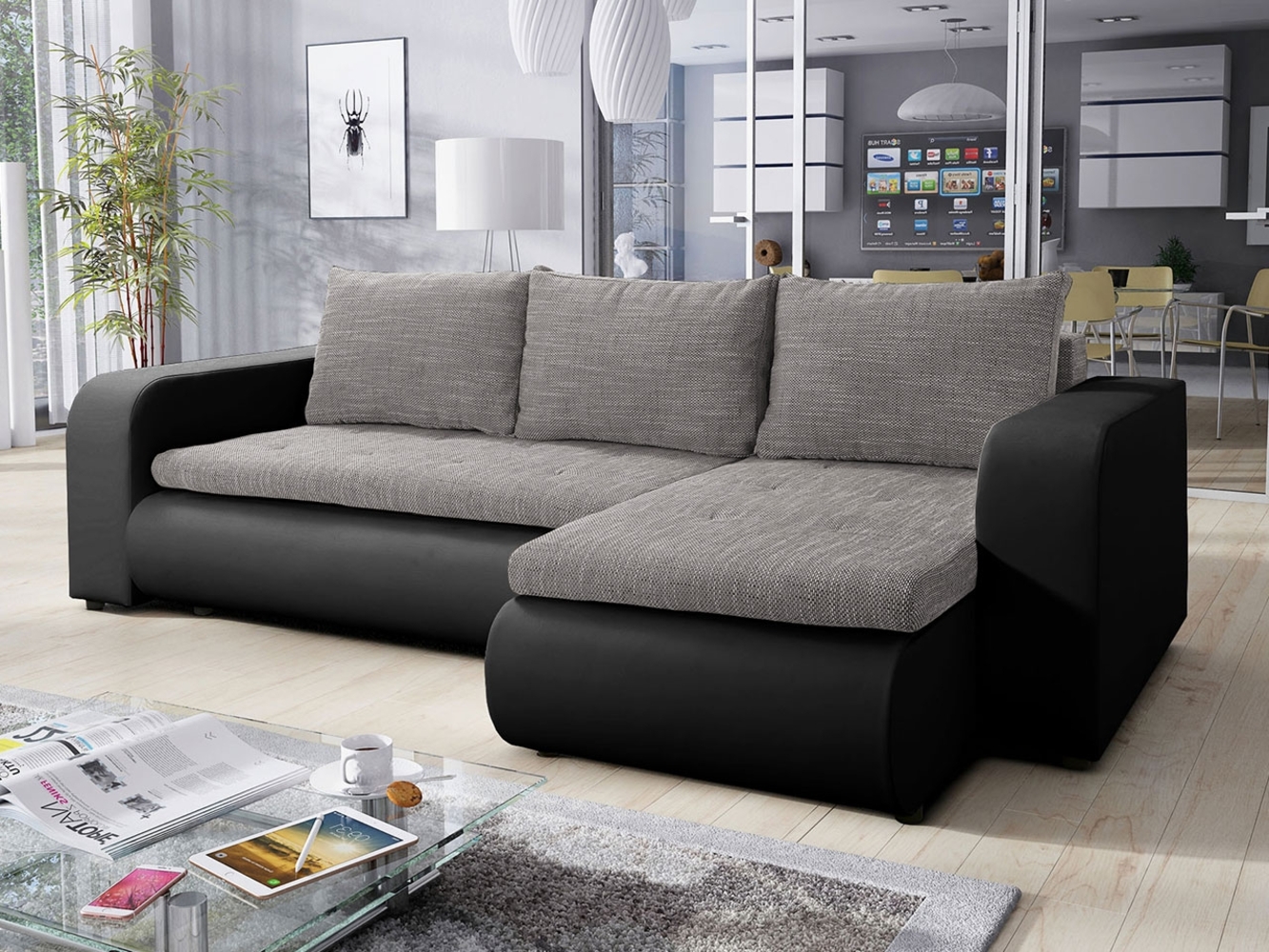 Ecksofa Kukle, Farbe: Soft 011 + Lawa 05 Bild 1