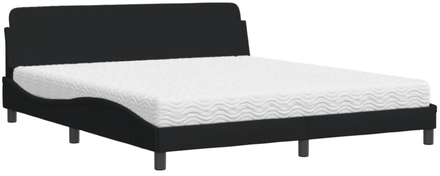 vidaXL Bett mit Matratze "Dover" Schwarz 180x200 cm Stoff 3208446 Bild 1