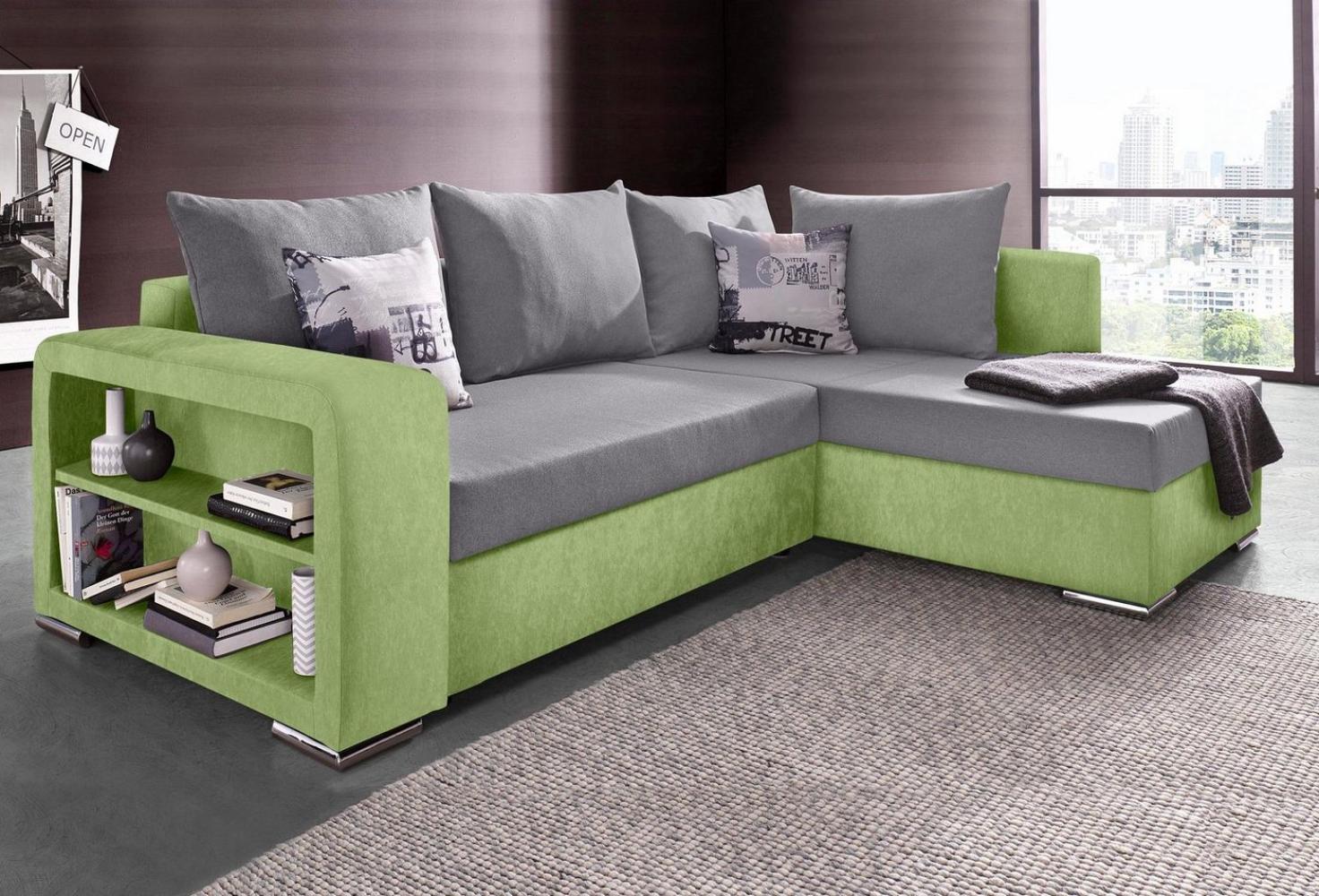 COLLECTION AB Ecksofa John L-Form, mit Bettfunktion, Bettkasten und integriertem Regal Bild 1