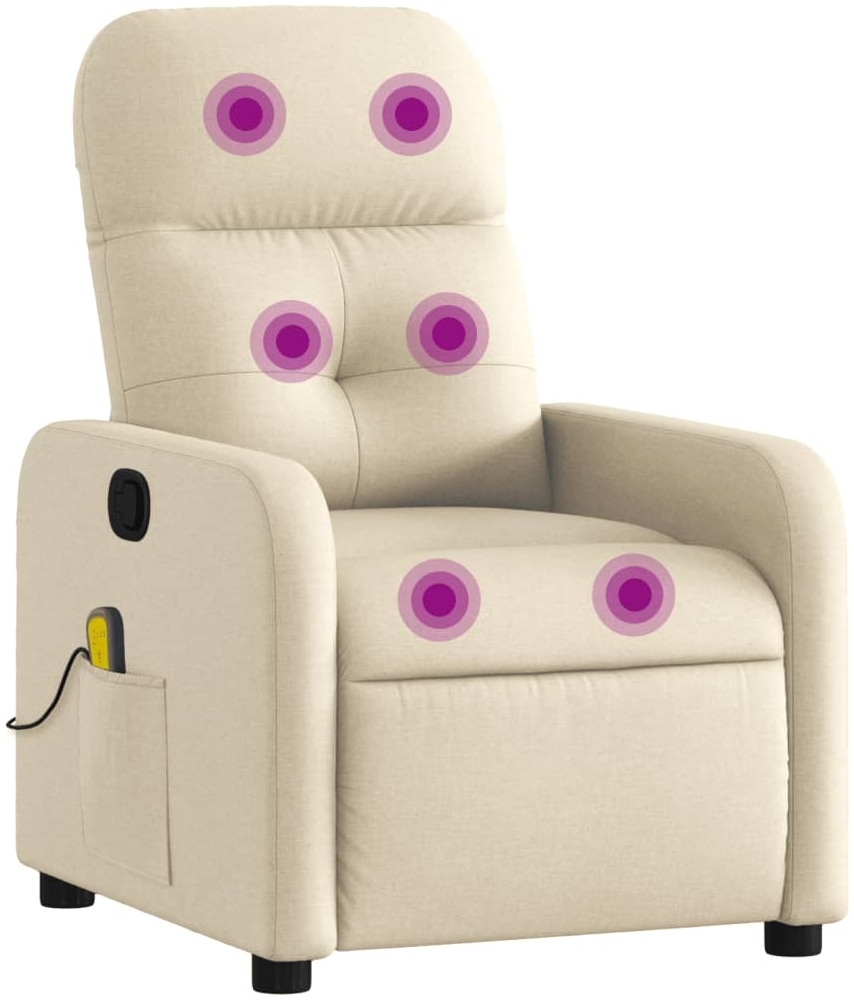 vidaXL Massage-Relaxsessel, cremefarbener Stoff 3206939 Bild 1