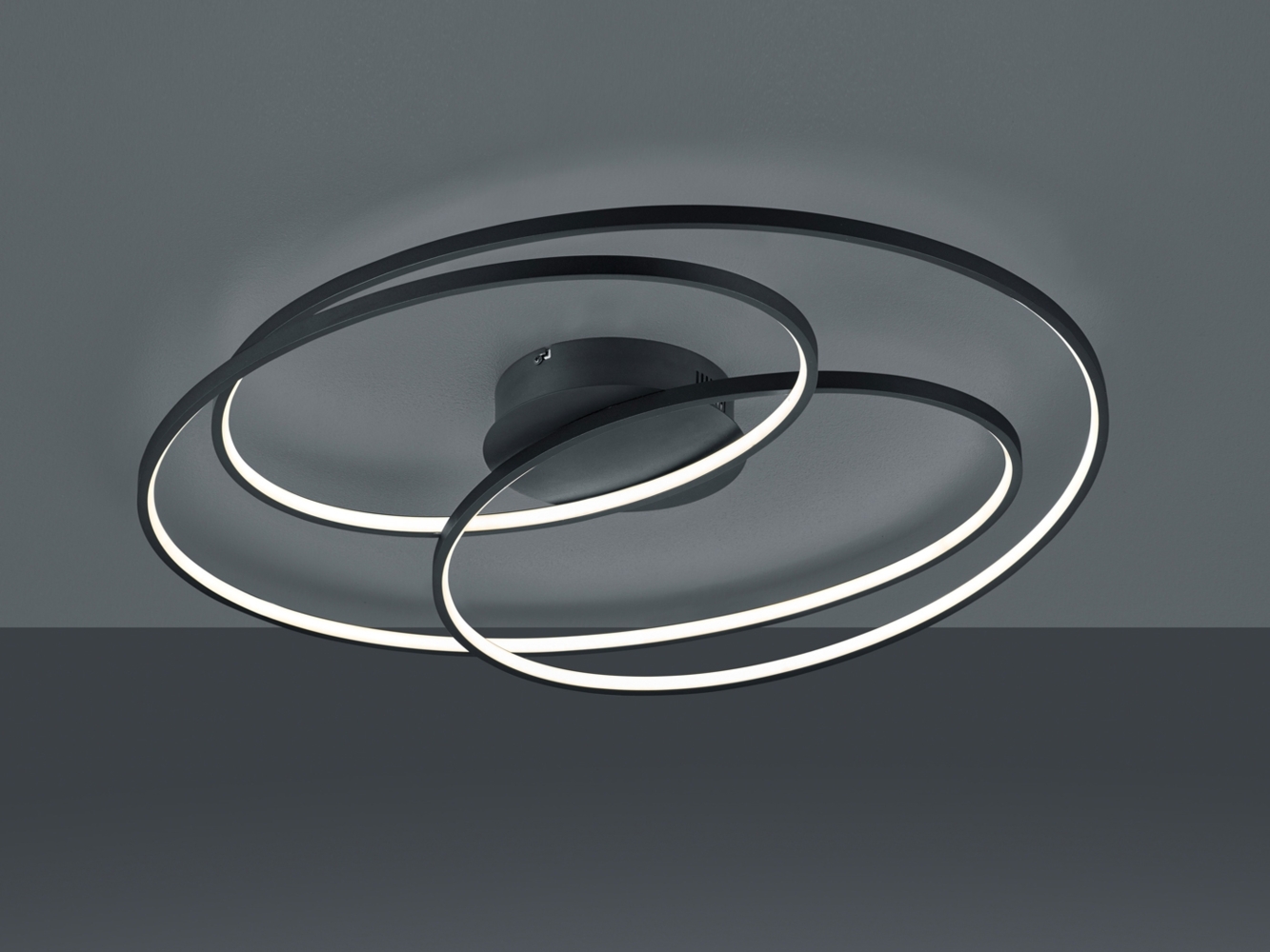 Trio Leuchten LED Deckenleuchte Gale 673918032, Metall Schwarz matt, inkl. 50 Watt, Switch Dimmer, 80x65 cm Bild 1