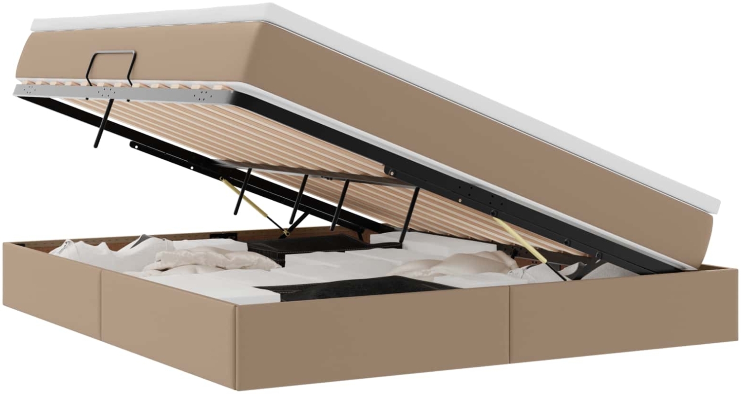 vidaXL Aufbewahrungsbett mit Matratze Cappuccino 160x200 cm 3370173 Bild 1