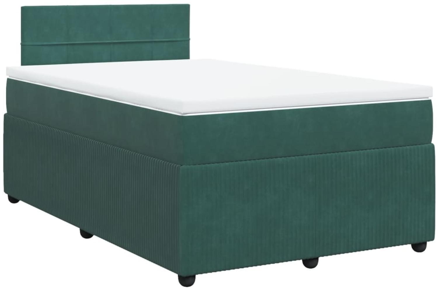 vidaXL Boxspringbett mit Matratze Dunkelgrün 120x200 cm Samt 3287713 Bild 1