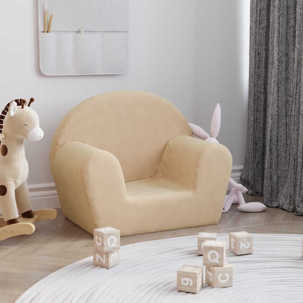 vidaXL Kindersofa Creme Weicher Plüsch 356983 Bild 1