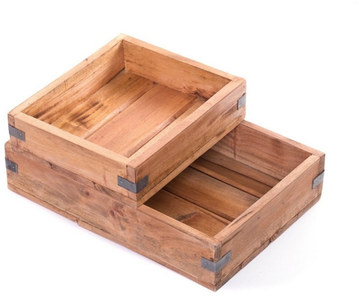 DESIGN DELIGHTS Aufbewahrungsbox AUFBEWAHRUNGSKISTE "TRAYS", 2-teilig, Altholz massiv, Organizer Bild 1