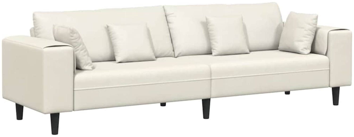 vidaXL Samt Sofa mit Kissen Creme 208 cm Samt 3335160 Bild 1