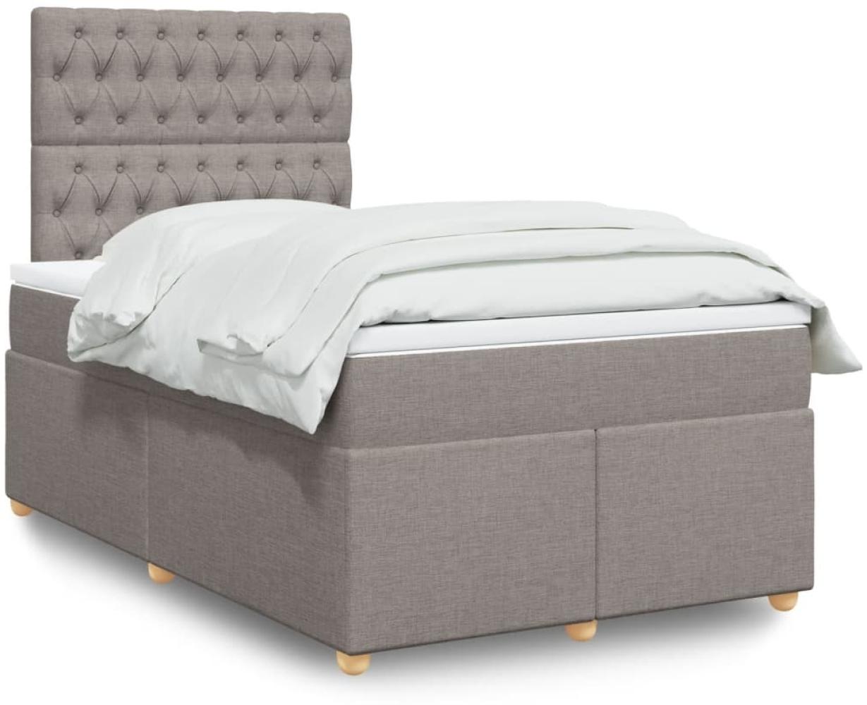 vidaXL Boxspringbett mit Matratze Taupe 120x200 cm Stoff 3293558 Bild 1