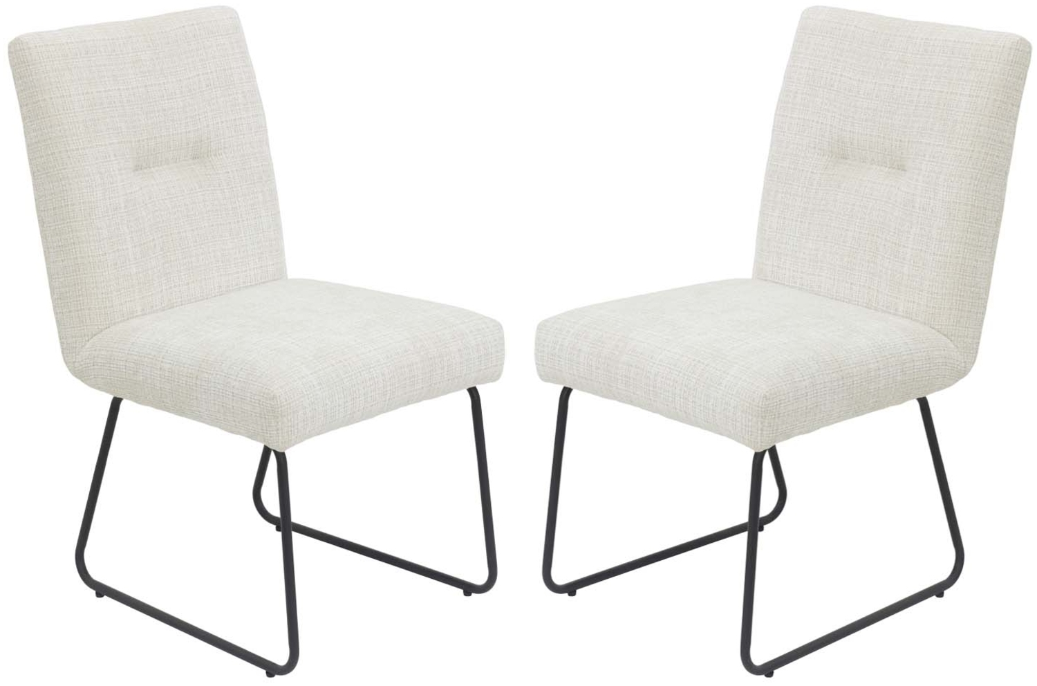 2er Set Kufenstuhl Finja - Webstoff Creme Bild 1