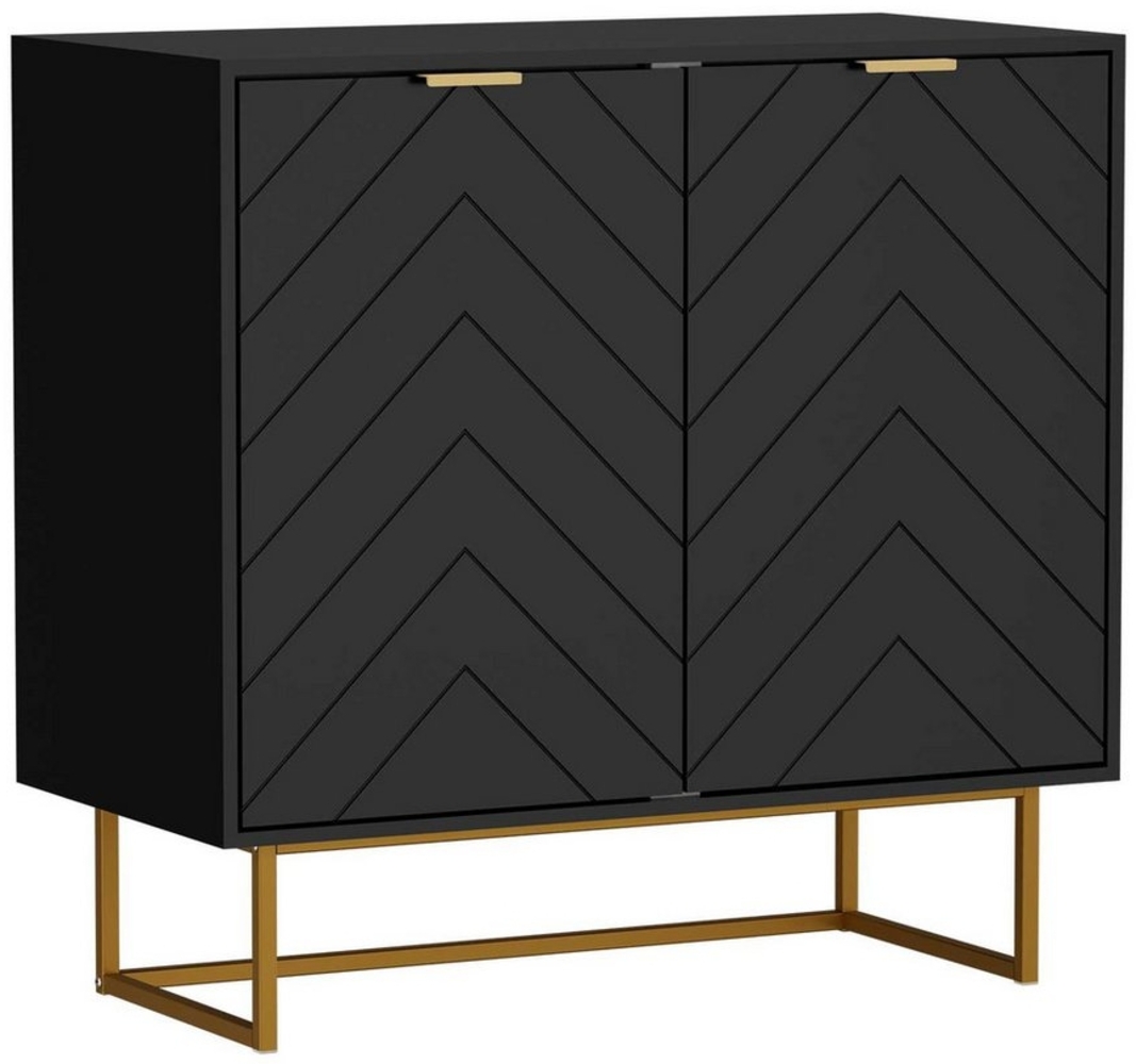 UEV Sideboard Kommode mit Türen Küchenschrank Mehrzweckschrank (Buffet, TV Board, Schrank für Wohnzimmer Esszimmer Flur Schlafzimmer), Schrank mit Füße,Aufbewahrungsschrank mit verstellbare Ablage Bild 1