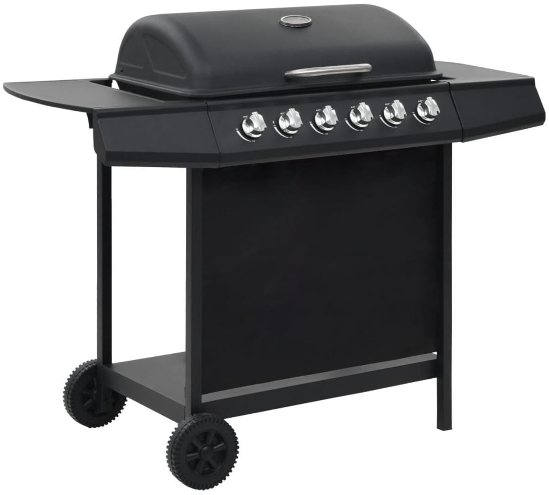 vidaXL Gasgrill, mit 6 Flammen, Stahl Schwarz, 112 x 54 x 98 cm Bild 1