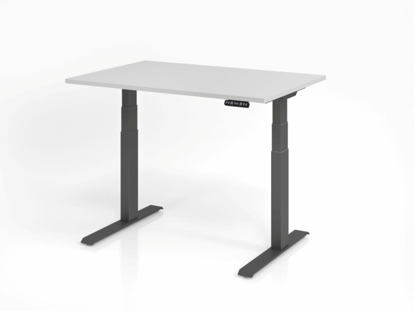 Sitz-Steh-Schreibtisch elektrisch 120x80 cm Grau/Silber Bild 1