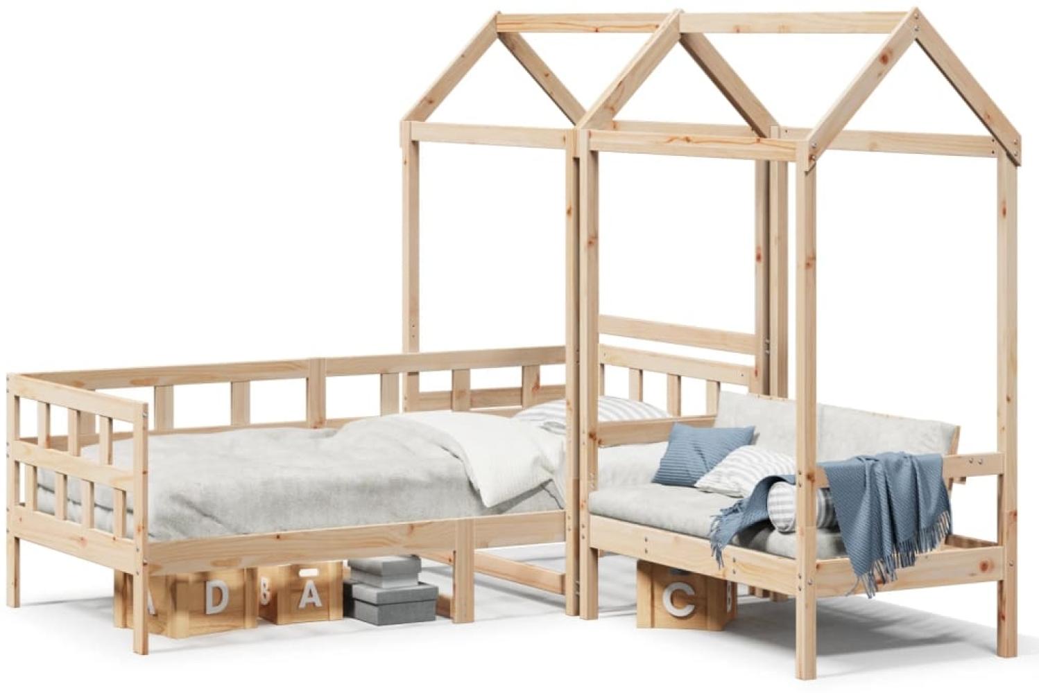 vidaXL Tagesbett Set mit Dach 90x200 cm Massivholz Kiefer 3282243 Bild 1