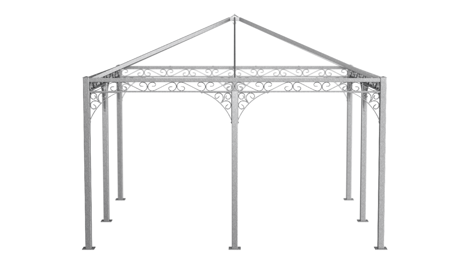 ELEO Rosenpavillon aus Metall quadratisch Palermo 4 x 4 m feuerverzinkt Bild 1