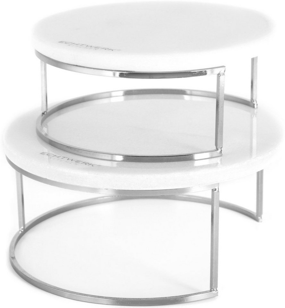 ECHTWERK Etagere Marmor Etagere, Marmor, für Obst, Käse und Dessert mit 2 Ebenen, Ø Marmorplatten ca. 17/ 20 cm Bild 1