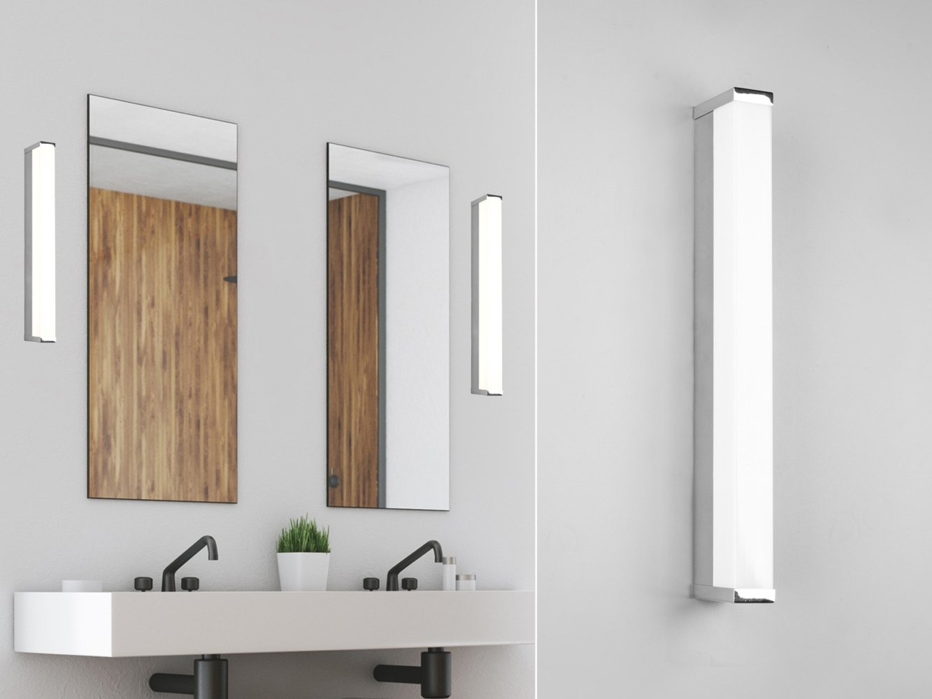 LED Badezimmer Wandleuchte FABIO in Chrom - Spiegelleuchte, Breite 42,5cm Bild 1