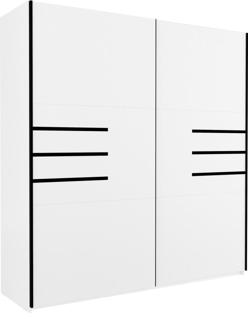 Schwebetürenschrank Kleiderschrank Violla 200x60,5x210cm weiß schwarz 2-türig Bild 1