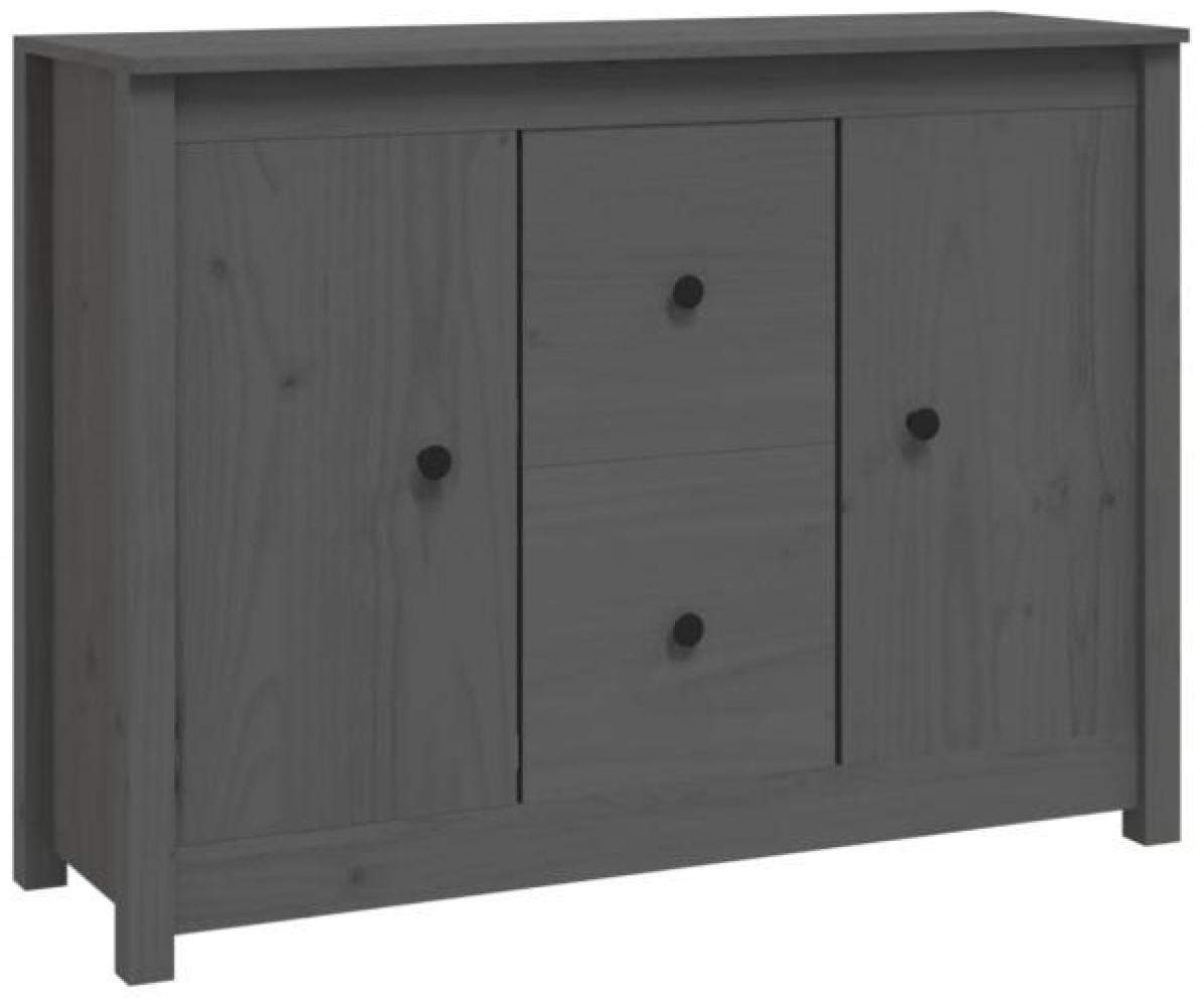 Sideboard Grau 100x35x74 cm Massivholz Kiefer [814566] Bild 1