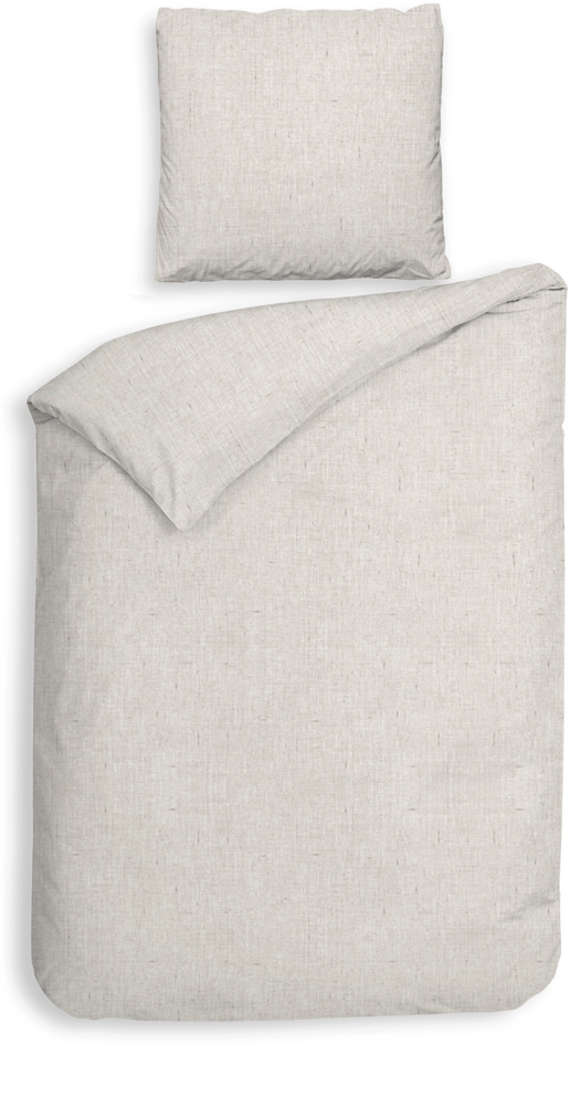 Heckett & Lane Flanell Bettwäsche 155x220 Franela Desert Sand puder uni Melange Bild 1