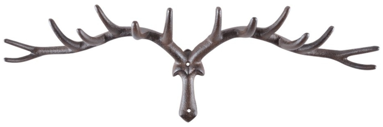 degawo Hirschgeweih Wandhaken Haken Garderobe Gusseisen braun Landhaus groß Bild 1
